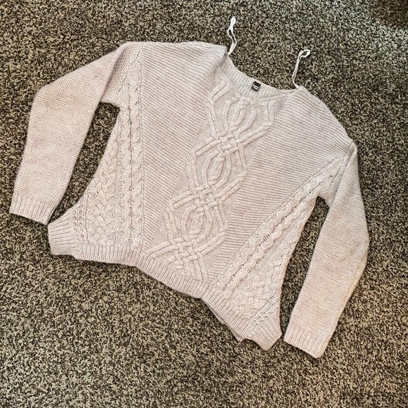 Pimkie Grey super soft cable knit sweater small - Picture 1 of 7